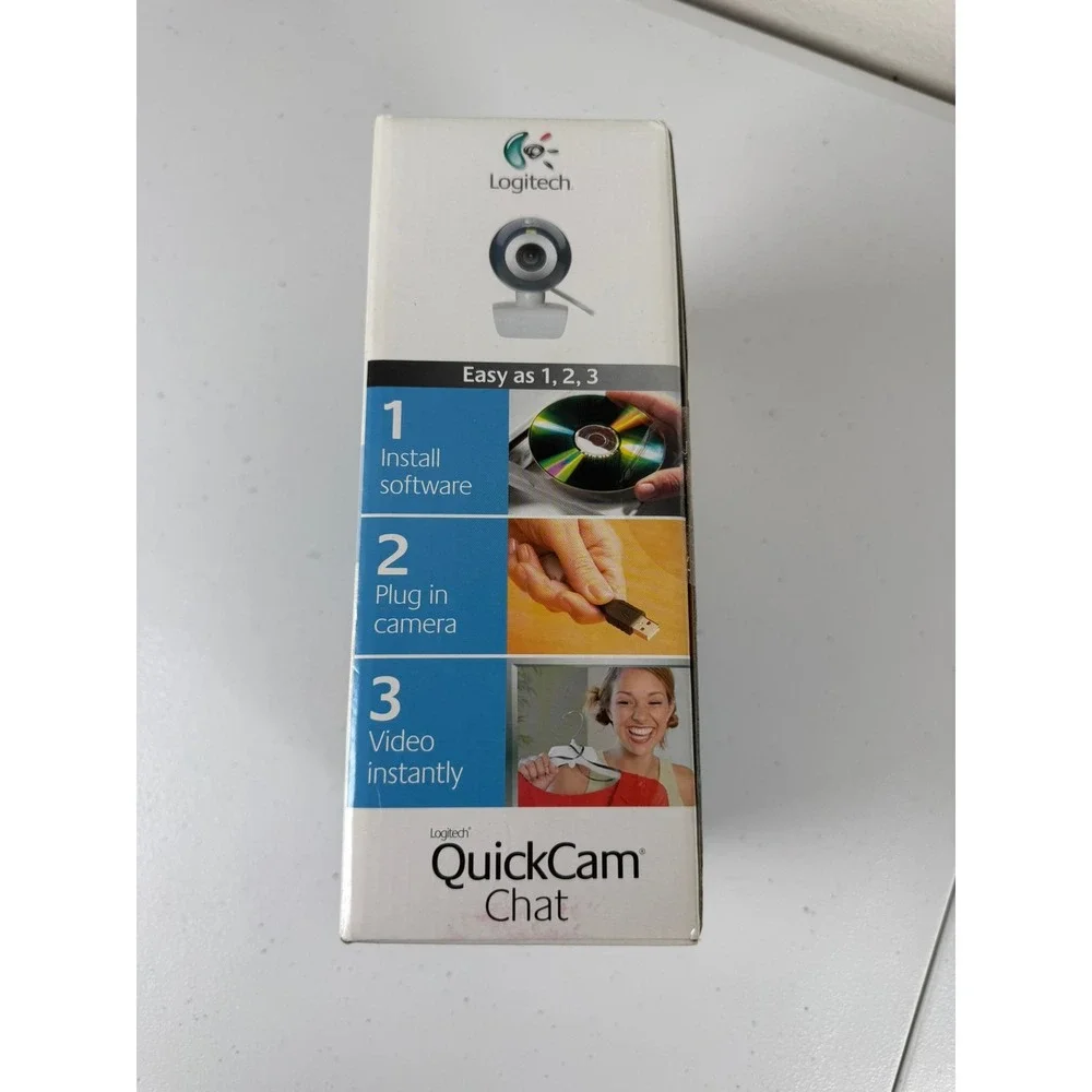 Logitech QuickCam Video Chat Web Camera Skype Headset Included Sealed Box